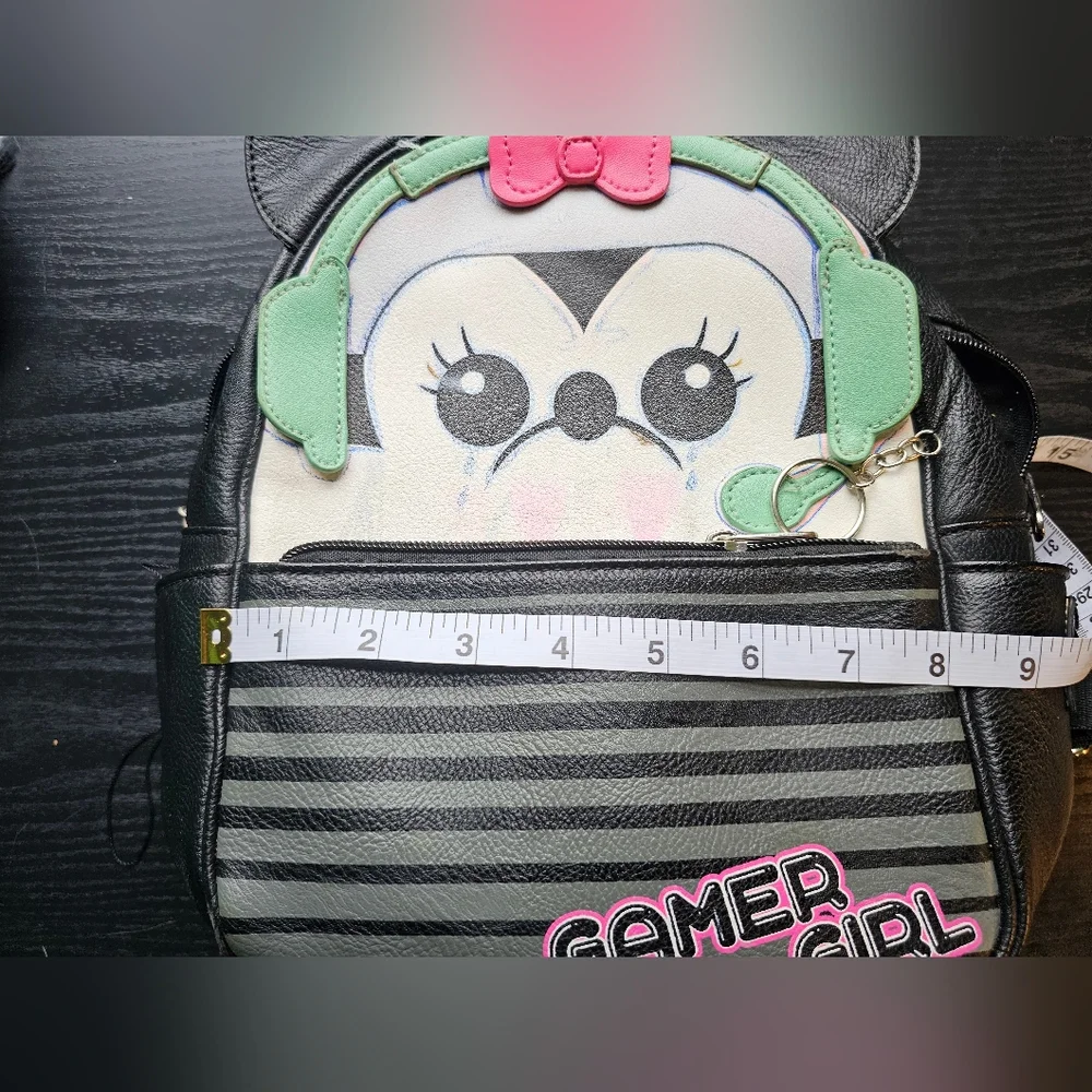 Loungefly Disney Minnie Gamer Girl Black Backpack OS